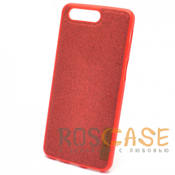 Фото Красный Fiber Logo | TPU чехол с текстильным покрытием для OnePlus 5