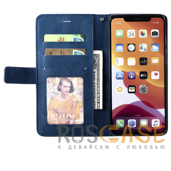 Изображение Синий Retro Book | Кожаный чехол книжка кошелек из Premium экокожи для Samsung Galaxy S20 Plus