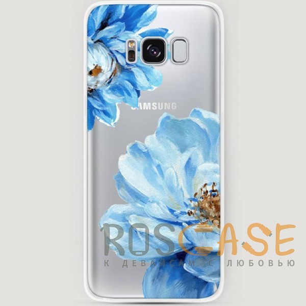 Фото Голубые клематисы RosCase | Силиконовый чехол для Samsung G950 Galaxy S8