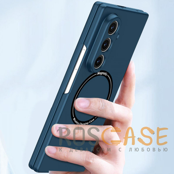 Фото Темно-синий Matte Shield | Тонкий матовый пластиковый чехол с поддержкой Magsafe для Samsung Galaxy Z Fold 7