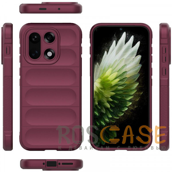Фото Бордовый Flex Silicone | Противоударный чехол для OnePlus 15 5G с защитой камеры и микрофиброй