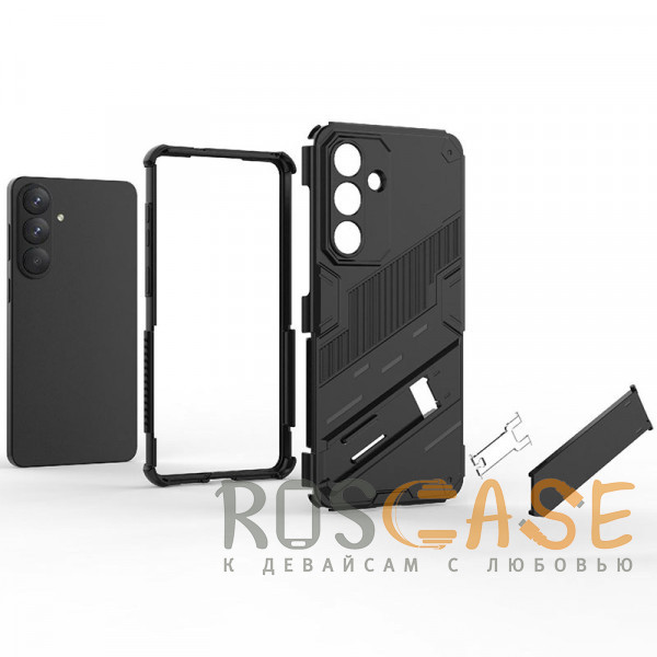 Фото Черный Megatron | Противоударный чехол-подставка для Samsung Galaxy S26 Plus с защитой камеры