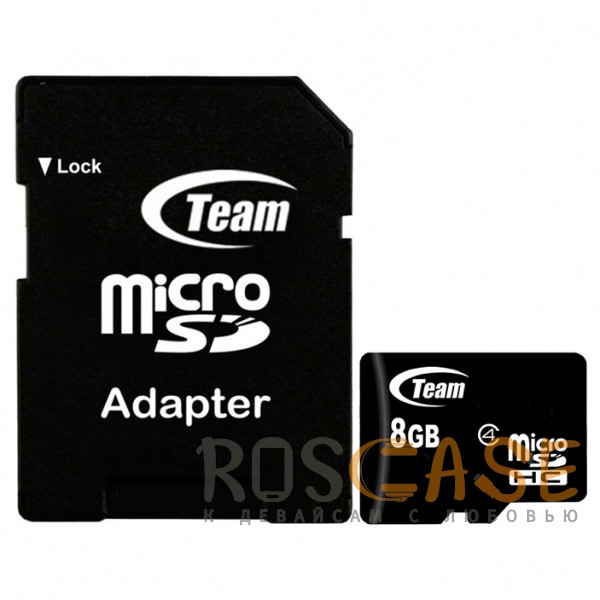 Фото карты памяти Team microSDHC 8 GB Card Class 10 + SD adapter