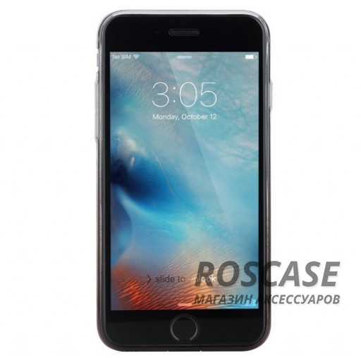 Изображение Черный / Transparent black ROCK Iris | Силиконовый чехол для Apple iPhone 6/6s plus (5.5") с цветным градиентом