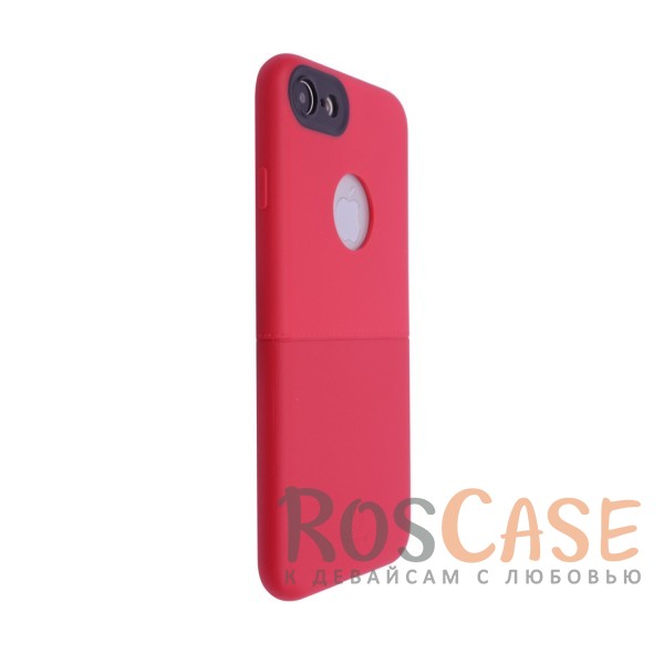 Изображение Красный Элегантная тонкая накладка из двух материалов с декоративной строчкой Baseus Half to Half для Apple iPhone 7 / 8 (4.7")
