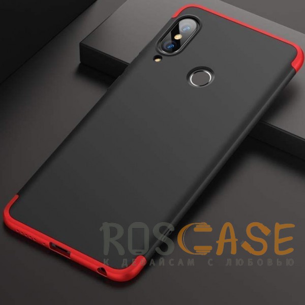 Фотография Черный / Красный GKK LikGus 360° | Двухсторонний чехол для Huawei P Smart+ (nova 3i) с защитными вставками