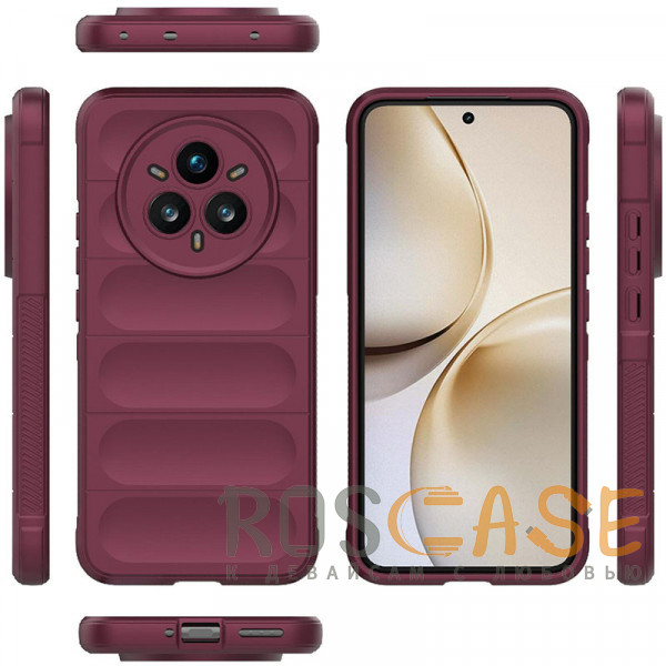 Фото Бордовый Flex Silicone | Противоударный чехол для Realme 14 Pro Plus 5G с защитой камеры и микрофиброй
