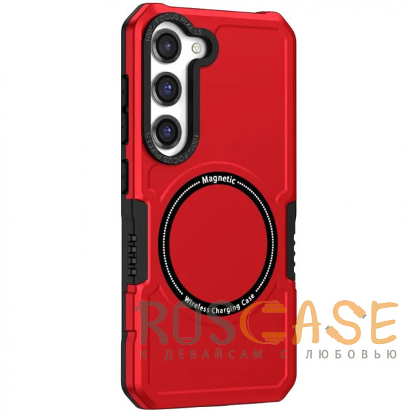 Фото Красный Magnetic Armor | Противоударный чехол с поддержкой MagSafe для Samsung Galaxy S23 Plus