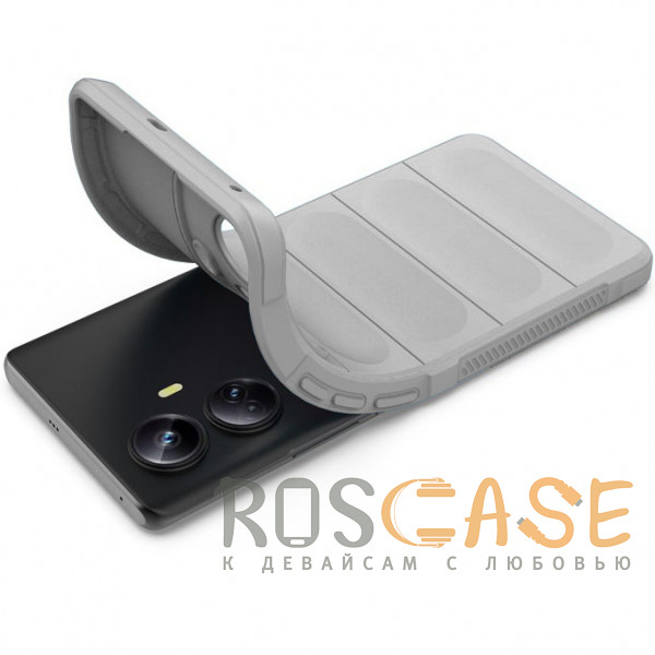 Фотография Серый Flex Silicone | Противоударный чехол для Realme 10 Pro Plus 5G с защитой камеры и микрофиброй
