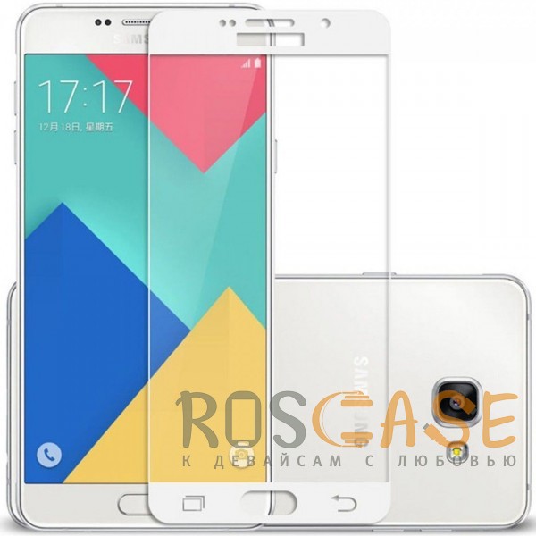 Фото Защитное стекло с цветной рамкой на весь экран с олеофобным покрытием "анти-отпечатки" для Samsung A710F Galaxy A7 (2016)