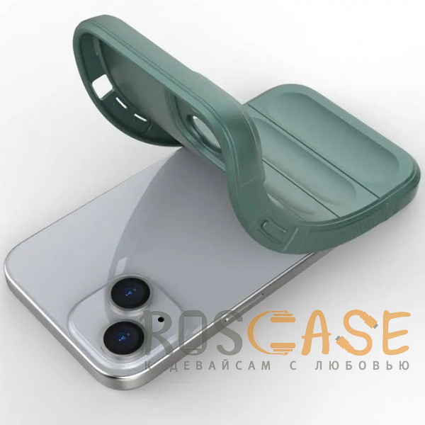 Фотография Зеленый Flex Silicone | Противоударный чехол для iPhone 15 с защитой камеры и микрофиброй
