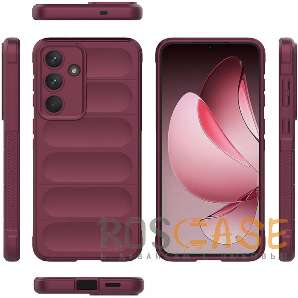 Фото Бордовый Flex Silicone | Противоударный чехол для Samsung Galaxy S25 FE с защитой камеры и микрофиброй