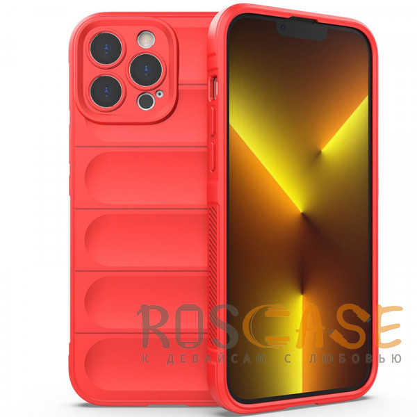 Фото Красный Flex Silicone | Противоударный чехол для iPhone 13 Pro Max с защитой камеры и микрофиброй