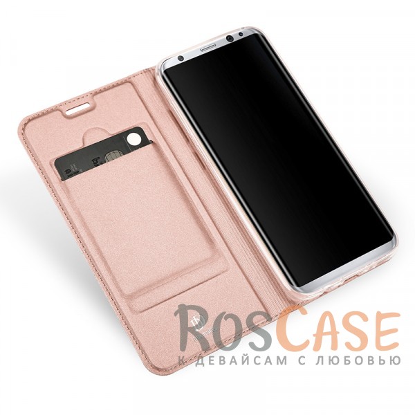 Фото Розовый Dux Ducis | Чехол-книжка для Samsung G955 Galaxy S8 Plus с функцией подставки и картхолдером