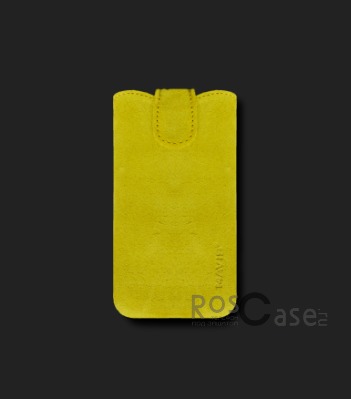 Фото Желтый Кожаный футляр Mavis Premium VELOUR 112x61/116x63 для iPhone 3G/3GS/Nokia X/X+