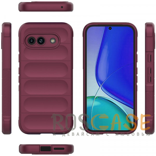 Фото Бордовый Flex Silicone | Противоударный чехол для Google Pixel 9a с защитой камеры и микрофиброй