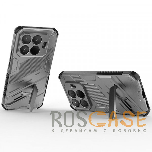 Фотография Серый Megatron | Противоударный чехол-подставка для Xiaomi Mi 15T Pro с защитой камеры