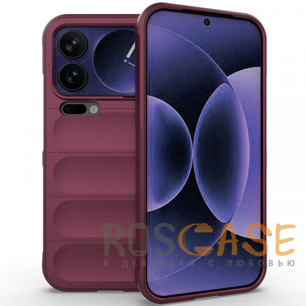 Фото Бордовый Flex Silicone | Противоударный чехол для Xiaomi Mi 17 Pro Max с защитой камеры и микрофиброй