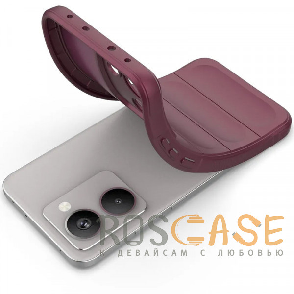 Фотография Бордовый Flex Silicone | Противоударный чехол для Realme P3 Ultra 5G с защитой камеры и микрофиброй