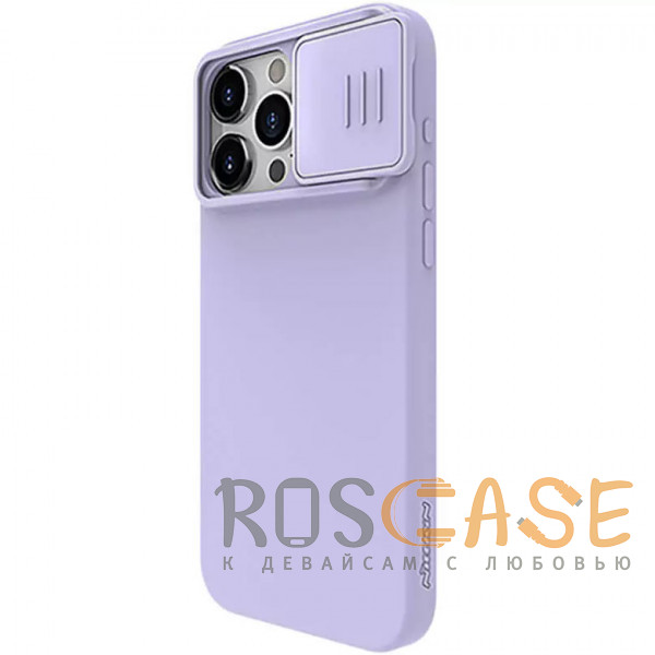 Фотография Фиолетовый Nillkin CamShield Silky Magnetic | Силиконовый чехол для магнитной зарядки с защитой камеры для iPhone 15 Pro