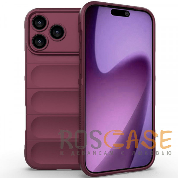 Фото Бордовый Flex Silicone | Противоударный чехол для iPhone 17 Pro Max с защитой камеры и микрофиброй