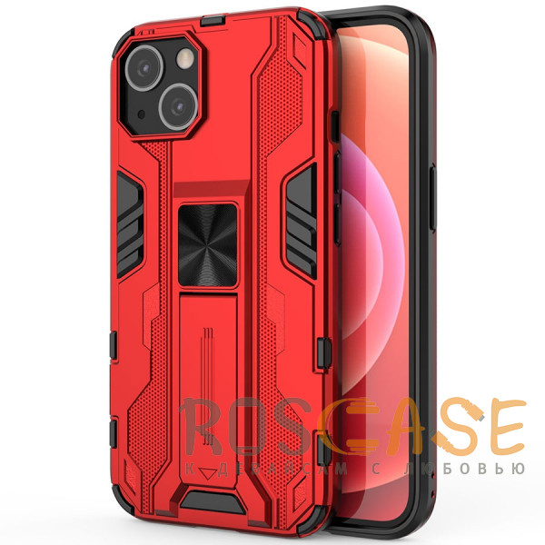 Фото Красный Galvatron | Противоударный чехол-подставка для iPhone 14 Plus с защитой камеры