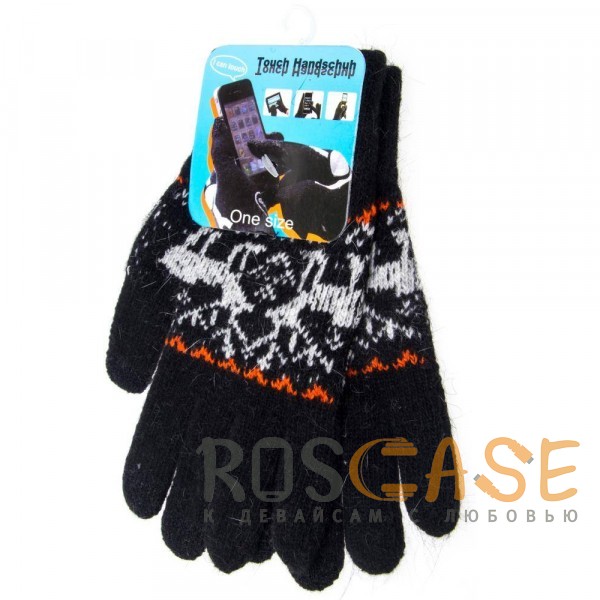 Фото Черный Перчатки Touch Glove Ver.2 для сенсорных (емкостных) экранов Олени 