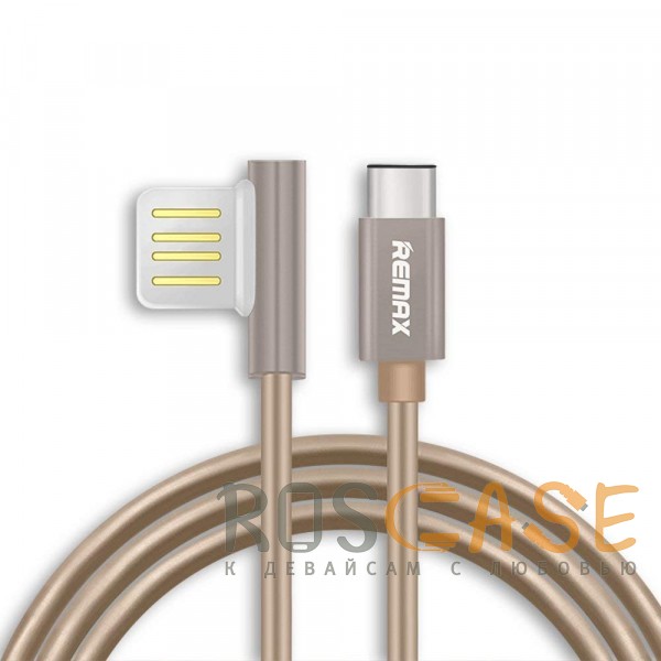 Фотография Золотой Remax Emperor | Дата кабель USB to Type-C с угловым штекером USB (100 см)