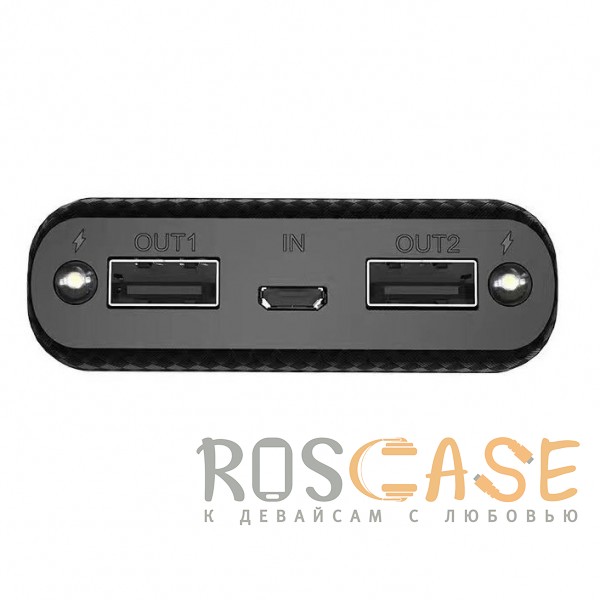 Фотография Черный HOCO B20 | Портативное зарядное устройство Power Bank с двумя выходами USB и экраном (10000 mAh)