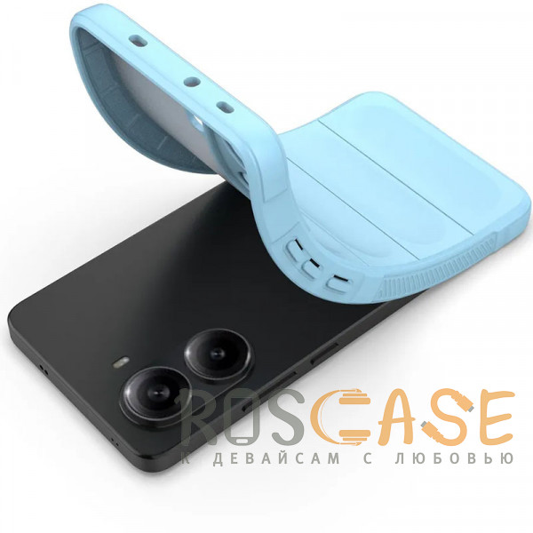 Фотография Голубой Flex Silicone | Противоударный чехол для Xiaomi Redmi Turbo 4 с защитой камеры и микрофиброй
