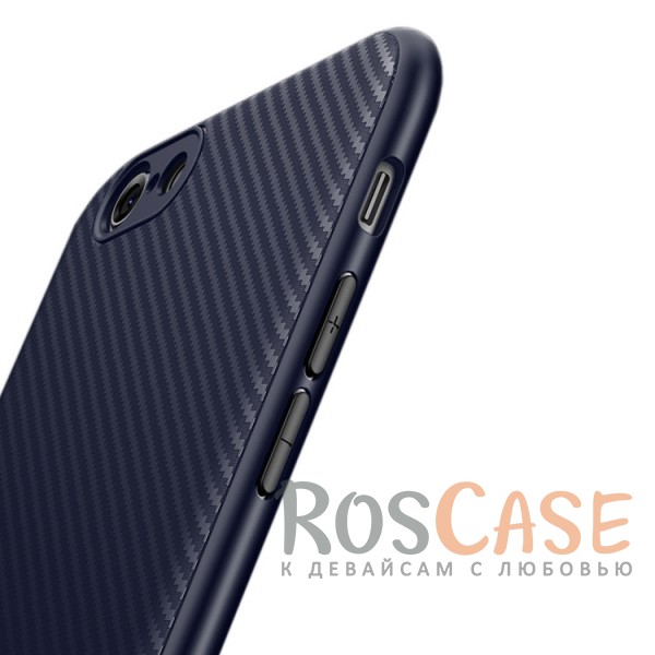Фотография Синий iPaky Musy | Ультратонкий чехол для iPhone 7/8/SE (2020) с карбоновым покрытием