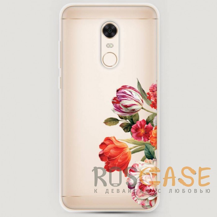 Фото RosCase | Силиконовый чехол Весенний букет на Xiaomi Redmi 5 Plus / Redmi Note 5 (Single Camera)