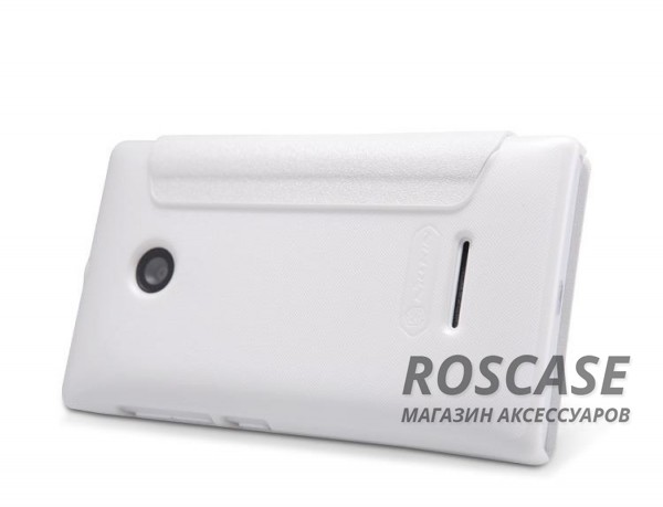 Изображение Белый Кожаный чехол (книжка) Nillkin Sparkle Series для Microsoft Lumia 532 Dual Sim 