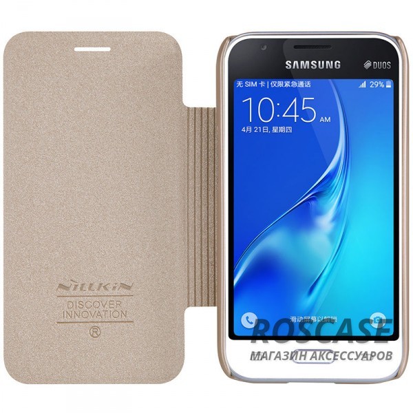 Фото Золотой Nillkin Sparkle | Чехол-книжка для Samsung J105H Galaxy J1 Mini / Galaxy J1 Nxt