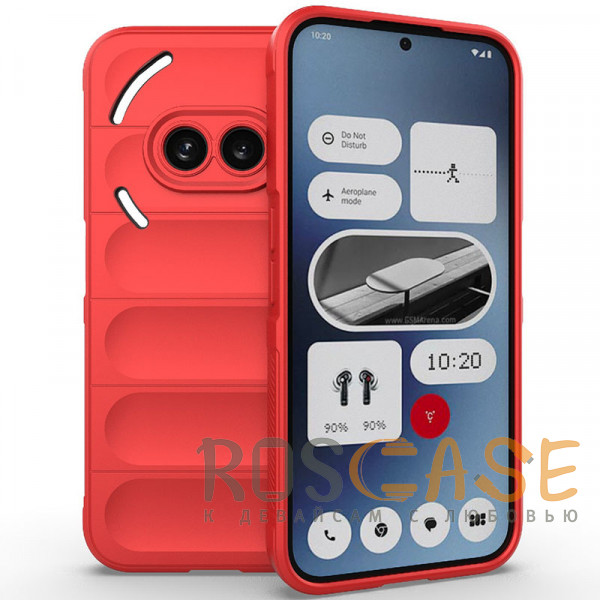 Фото Красный Flex Silicone | Противоударный чехол для Nothing Phone 2a с защитой камеры и микрофиброй