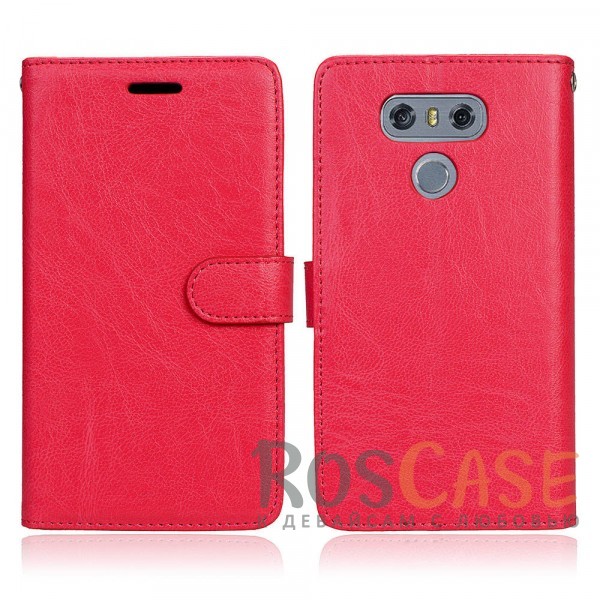 Фото Красный Wallet | Кожаный чехол-кошелек с внутренними карманами для LG G6 / G6 Plus H870 / H870DS