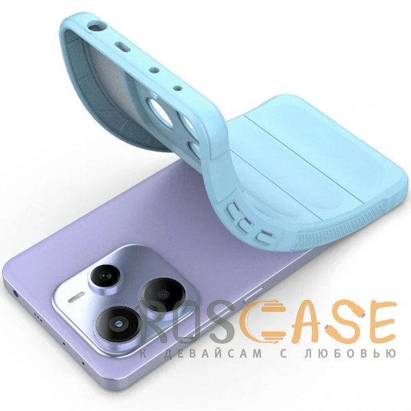 Фотография Голубой Flex Silicone | Противоударный чехол для Xiaomi Redmi Note 14 4G с защитой камеры и микрофиброй