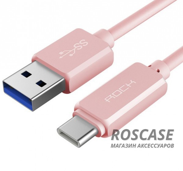 Фото Розовый / Rose Gold Кабель ROCK USB to Type-C