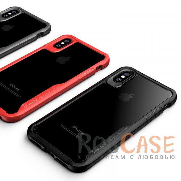 Изображение Красный iPaky Luckcool | Чехол для iPhone X / XS с цветными силиконовыми вставками