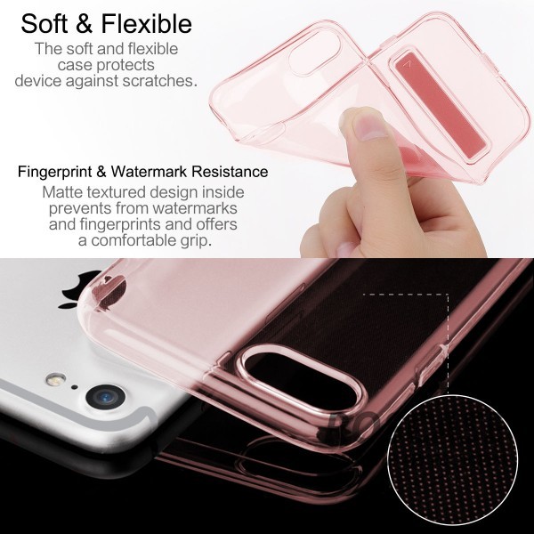Изображение Розовый / Transparent pink Rock Slim Jacket | Чехол для iPhone 7/8/SE (2020) с подставкой