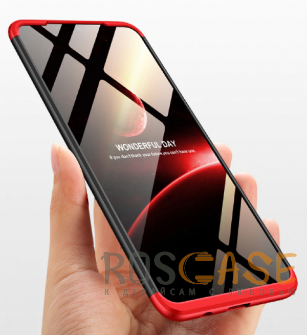 Фото Черный / Красный GKK LikGus 360° | Двухсторонний чехол для Samsung A705F Galaxy A70 с защитными вставками