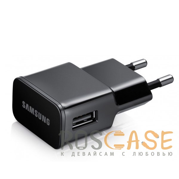 Фотография Черный Samsung | Сетевое зарядное устройство с кабелем microUSB в комплекте (100 см)