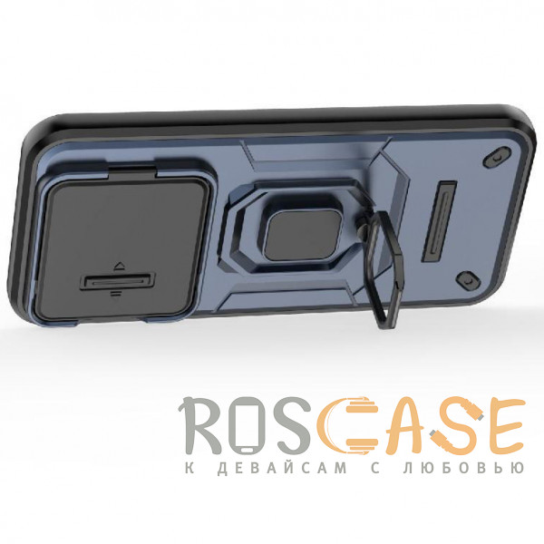 Фотография Темно-синий Transformer Ring Holder | Противоударный чехол с кольцом и шторкой камеры для Xiaomi Mi 15T Pro