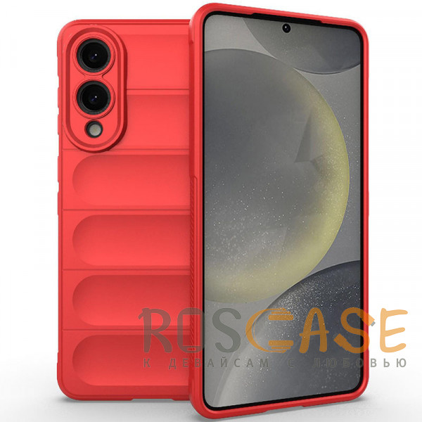 Фото Красный Flex Silicone | Противоударный чехол для Samsung Galaxy S25 Edge с защитой камеры и микрофиброй