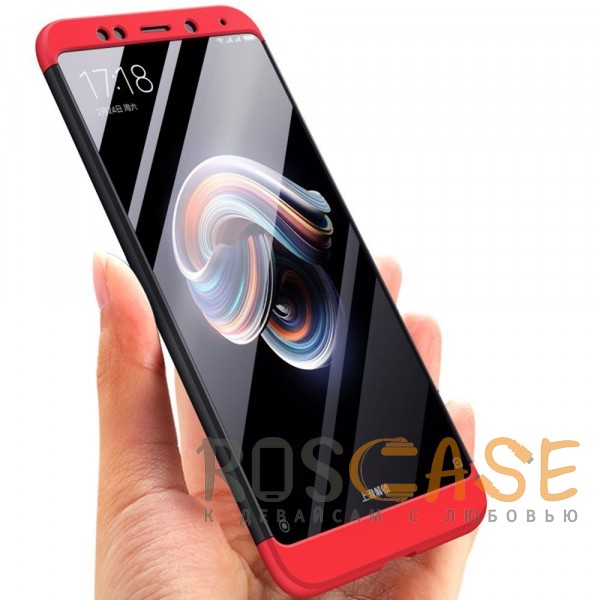Фотография Черный / Красный GKK LikGus 360° | Двухсторонний чехол для Xiaomi Redmi Note 5 Pro / Note 5 (2 камеры) с защитными вставками