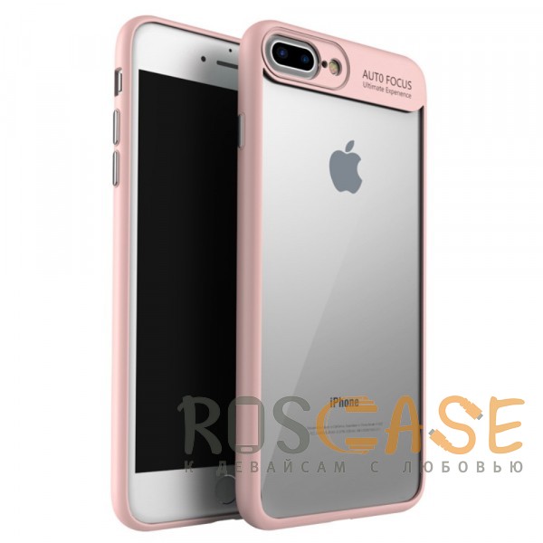 Фото Розовый iPaky Hard Original | Прозрачный чехол для iPhone 7 Plus / 8 Plus с защитными бортиками