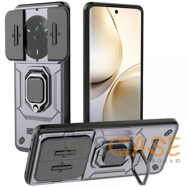 Фото Фиолетовый Transformer Ring Holder | Противоударный чехол с кольцом и шторкой камеры для Realme 14 Pro 5G