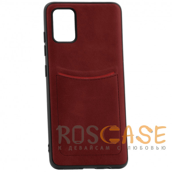Фото Красный ILEVEL | Чехол с кожаным покрытием и карманом для Samsung Galaxy A71