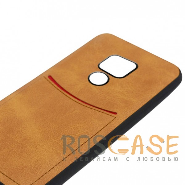 Фото Светло-коричневый ILEVEL | Чехол с кожаным покрытием и с карманом-визитницей для Huawei Mate 20