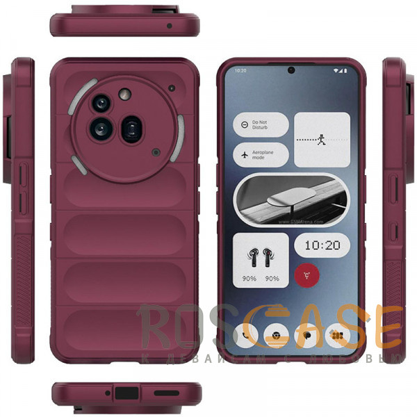 Фото Бордовый Flex Silicone | Противоударный чехол для Nothing Phone 3a Pro с защитой камеры и микрофиброй
